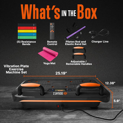 Vibration Plate for Pain Relief, 5 Vibration Settings, Includes Bands