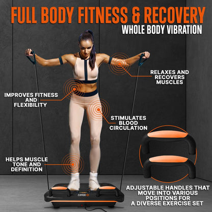 Vibration Plate for Pain Relief, 5 Vibration Settings, Includes Bands