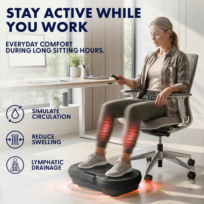 Hurtle Vibration Plate Machine – Adjustable 1–99 Speeds, Quiet, Lightweight, With Remote And Preset Programs Portable For Home And Office (Black)