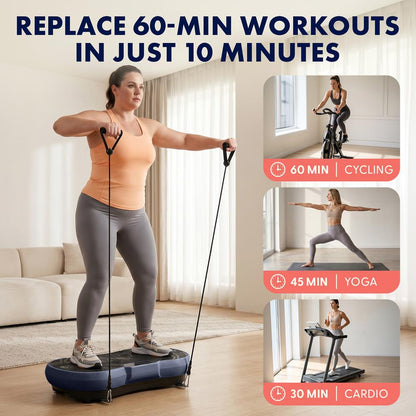 Hurtle Vibration Plate Machine – Adjustable 1–99 Speeds, Quiet, Lightweight, With Remote And Preset Programs Portable For Home And Office (Blue)