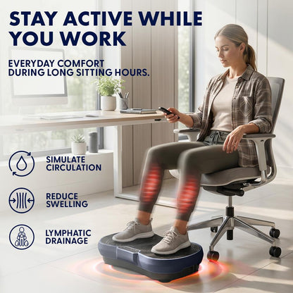 Hurtle Vibration Plate Machine – Adjustable 1–99 Speeds, Quiet, Lightweight, With Remote And Preset Programs Portable For Home And Office (Blue)
