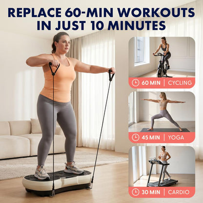 Hurtle Vibration Plate Machine – Adjustable 1–99 Speeds, Quiet, Lightweight, With Remote And Preset Programs Portable For Home And Office (Gray)