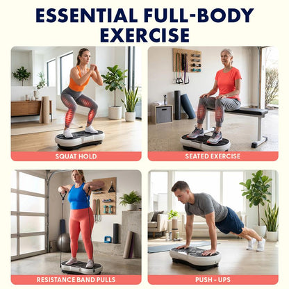 Hurtle Vibration Plate Machine – Adjustable 1–99 Speeds, Quiet, Lightweight, With Remote And Preset Programs Portable For Home And Office (Gray)
