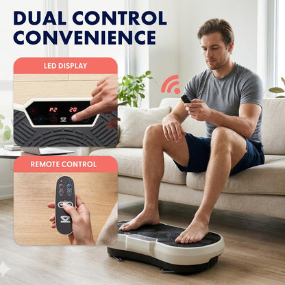Hurtle Vibration Plate Machine – Adjustable 1–99 Speeds, Quiet, Lightweight, With Remote And Preset Programs Portable For Home And Office (Gray)