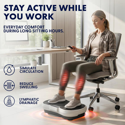 Hurtle Vibration Plate Machine – Adjustable 1–99 Speeds, Quiet, Lightweight, With Remote And Preset Programs Portable For Home And Office (Gray)