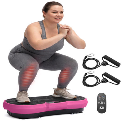 Hurtle Vibration Plate Machine – Adjustable 1–99 Speeds, Quiet, Lightweight, With Remote And Preset Programs Portable For Home And Office (Pink)