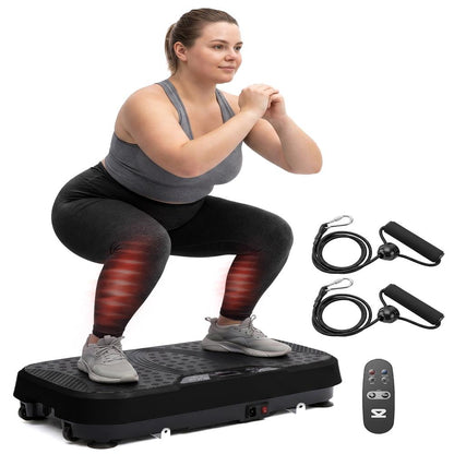 Hurtle Vibration Plate Machine – Adjustable 1–99 Speeds, Quiet, Lightweight, With Remote And Preset Programs Portable For Home And Office (Black)