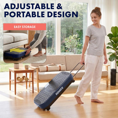 Hurtle Vibration Plate Machine – Adjustable 1–99 Speeds, Quiet, Lightweight, With Remote And Preset Programs Portable For Home And Office (Blue)