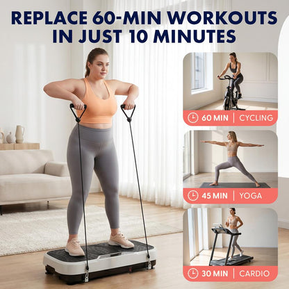 Hurtle Vibration Plate Machine – Adjustable 1–99 Speeds, Quiet, Lightweight, With Remote And Preset Programs Portable For Home And Office (Gray)