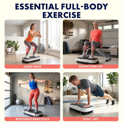 Hurtle Vibration Plate Machine – Adjustable 1–99 Speeds, Quiet, Lightweight, With Remote And Preset Programs Portable For Home And Office (Gray)