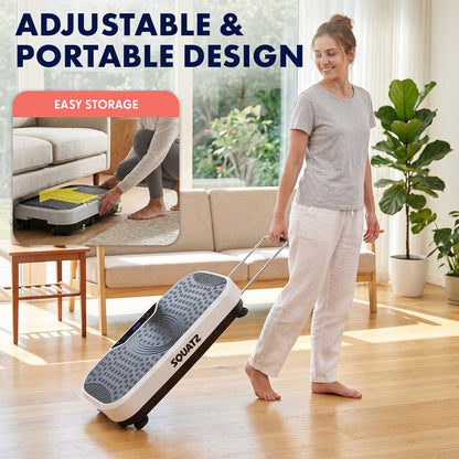 Hurtle Vibration Plate Machine – Adjustable 1–99 Speeds, Quiet, Lightweight, With Remote And Preset Programs Portable For Home And Office (Gray)