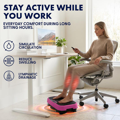 Hurtle Vibration Plate Machine – Adjustable 1–99 Speeds, Quiet, Lightweight, With Remote And Preset Programs Portable For Home And Office (Pink)
