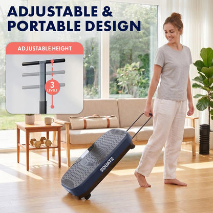 Hurtle Vibration Plate With Handle – Adjustable 1–99 Speeds, Quiet, Lightweight, With Remote And Preset Programs Portable For Home And Office (Blue)