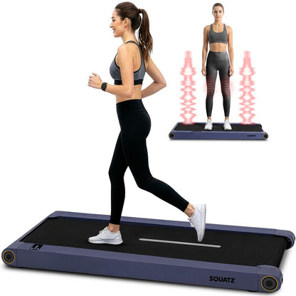 Squatz 2-In-1 Walking Pad With Vibration Plates – Compact Treadmill With 1.0Hp Motor, Led Display & Remote Control (Blue)