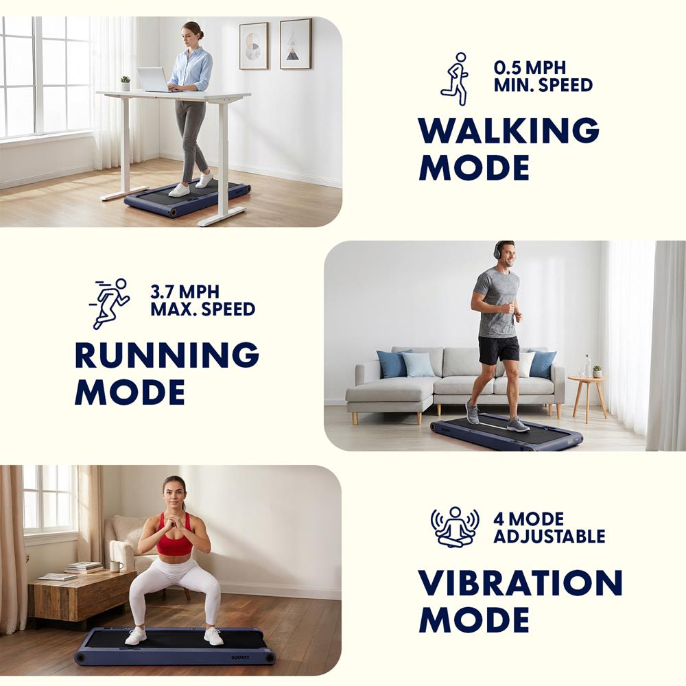 ウエイトトレーニング SQM-J2-02 Squatz 2-In-1 Walking Pad With Vibration Plates – Compact