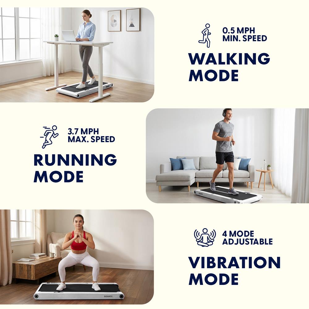 Squatz 2-In-1 Walking Pad With Vibration Plates – Compact