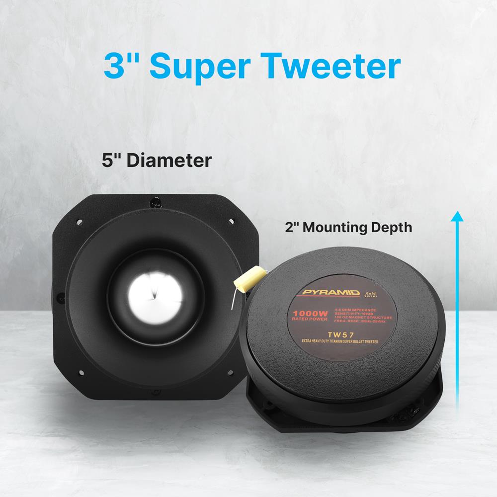product image number 3 for Pyramid 3" Titanium Super Tweeter Aluminum Frame