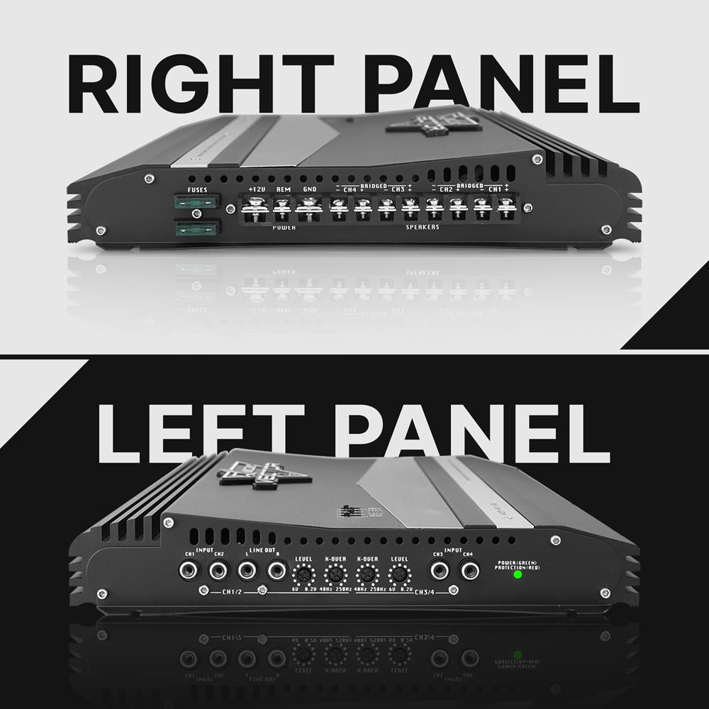 4-Channel Car Amplifier 2000W MOSFET Slim Design with Bass Boost
