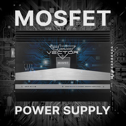 4-Channel Car Amplifier 2000W MOSFET Slim Design with Bass Boost
