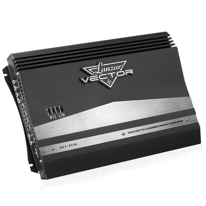 4-Channel Car Amplifier 2000W MOSFET Slim Design with Bass Boost