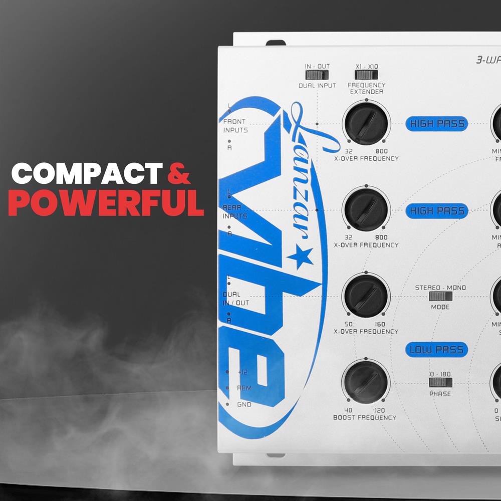 3-Way Audio Crossover Network, Remote Subwoofer Control, White