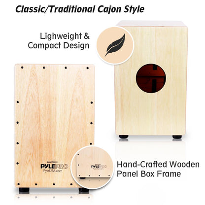product image number 2 for Pyle Wooden Cajon Percussion Box