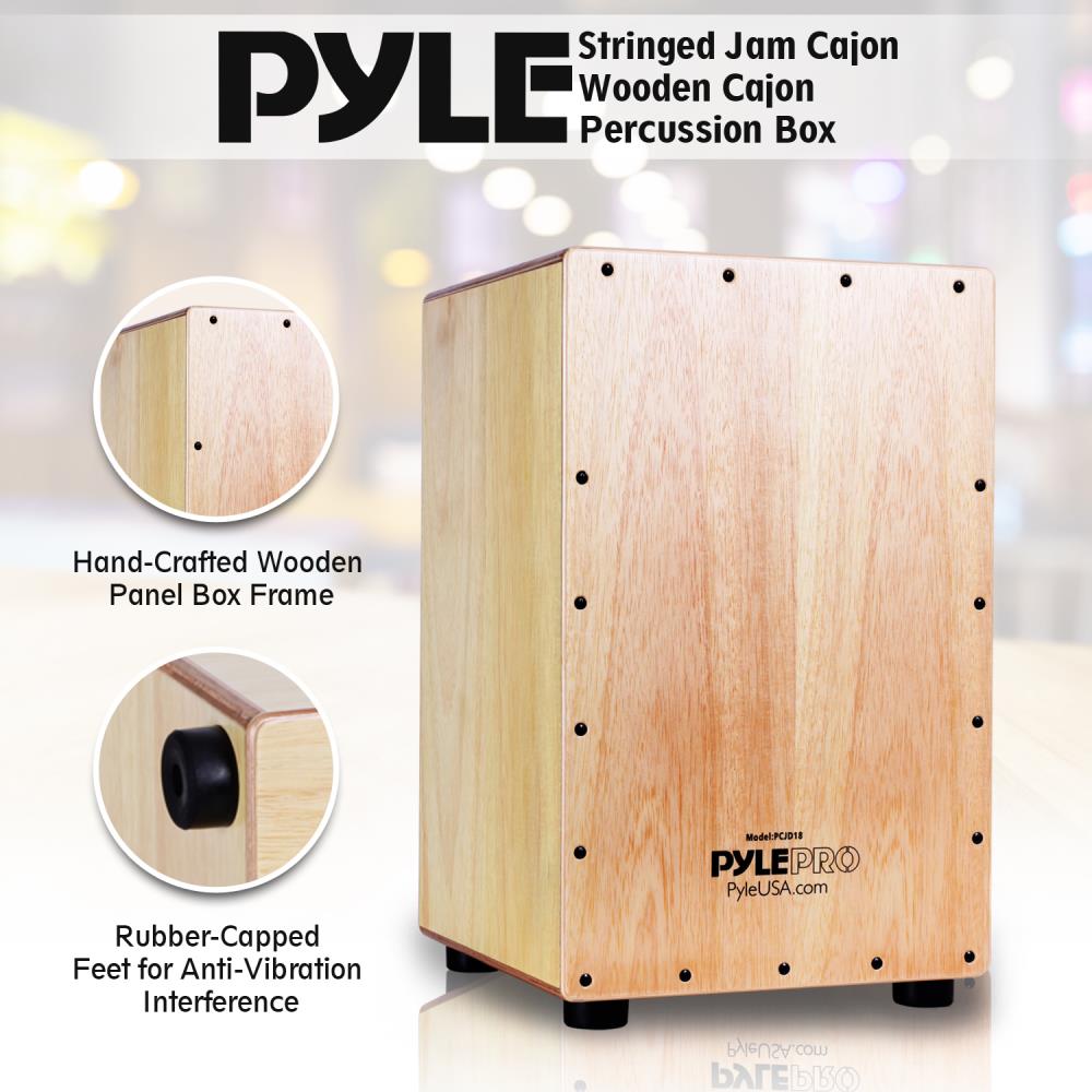 product image number 3 for Pyle Wooden Cajon Percussion Box