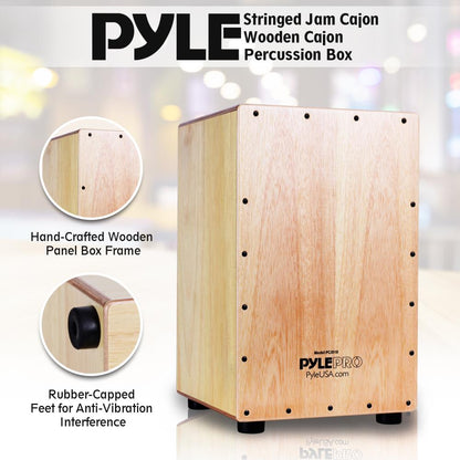 product image number 3 for Pyle Wooden Cajon Percussion Box