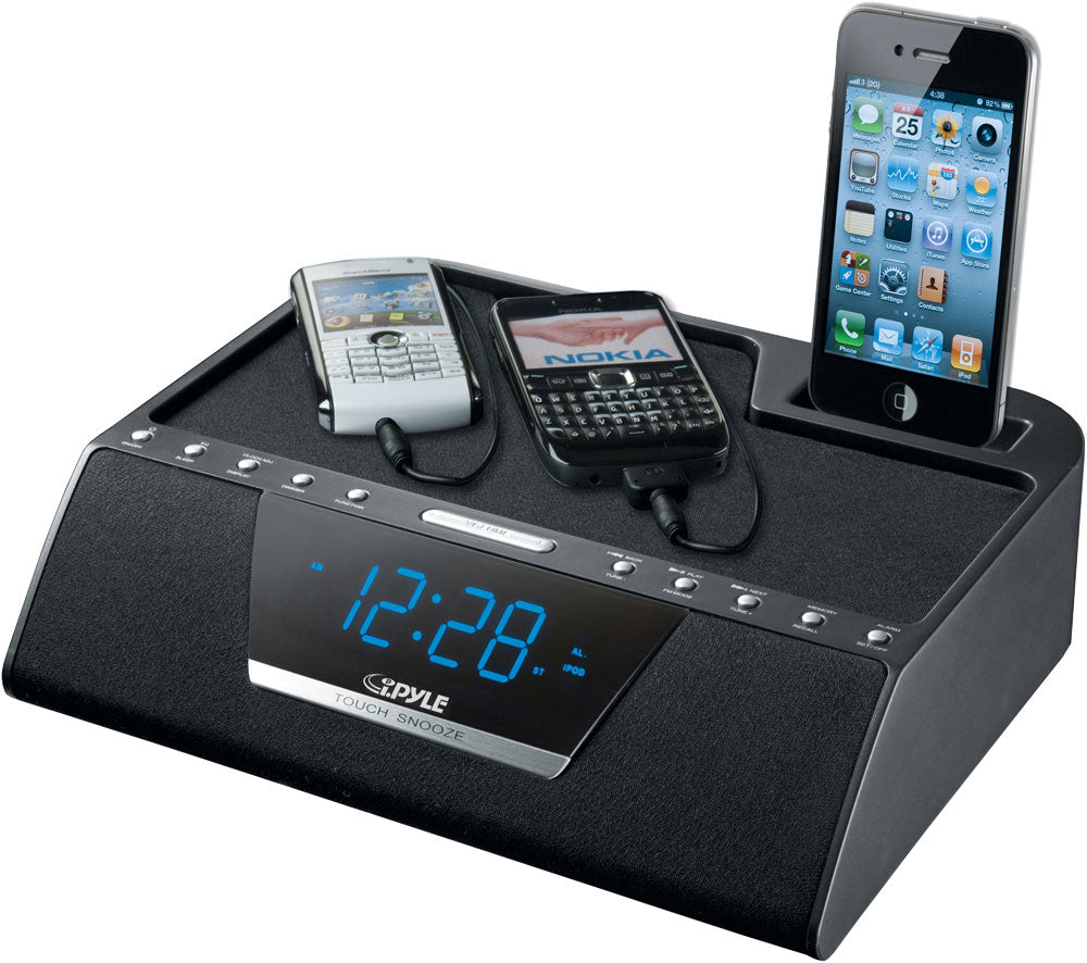 product image number 1 for PyleHome Ipod/Itouch/Iphone Multi-Source Charging Clock Fm Radio