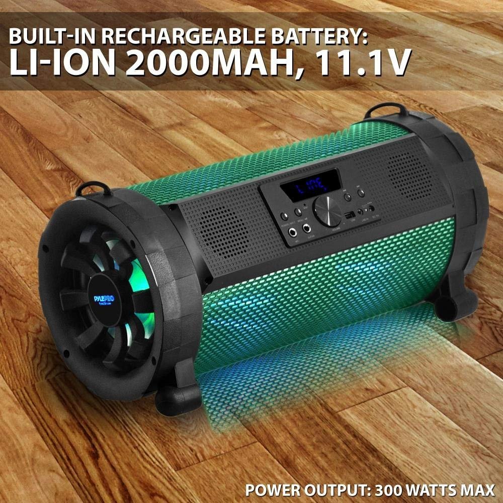 Pyle Portable CD Player Bluetooth Boombox Speaker - AM/FM Stereo Radio & Audio Sound, Supports CD-R-RW/MP3/WMA, USB, Aux, Headphone, LED Display, AC