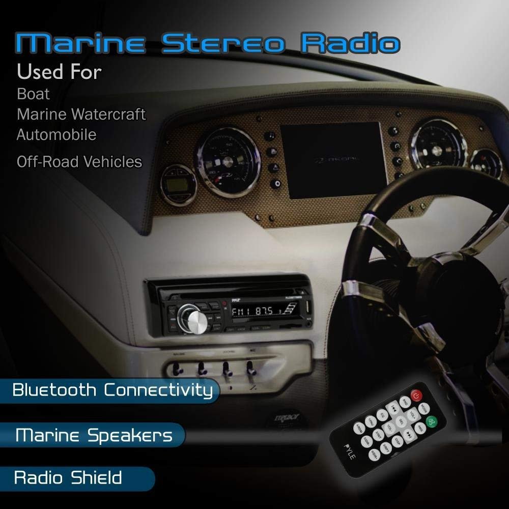 Pyle Bluetooth Marine Stereo Receiver & Waterproof Speaker Kit