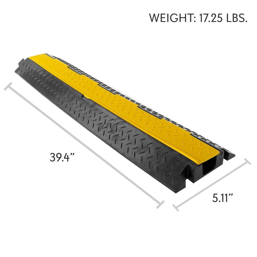 PyleUSA PCBLCO101BK Durable Cable Protection Ramp Cover - Supports