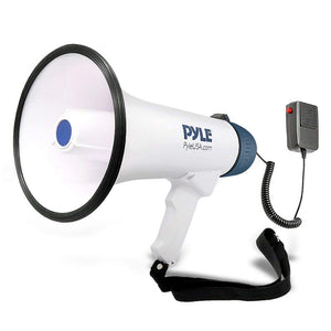 Pyle Megaphone Speaker PA Bullhorn - with Built-in Siren - 40 Watts Adjustable Volume Control & Rechargeable Battery - 10 Sec Record Ideal for Football, Baseball, Basketball Cheerleading Fans, Coaches or for Safety Drills - PMP45R