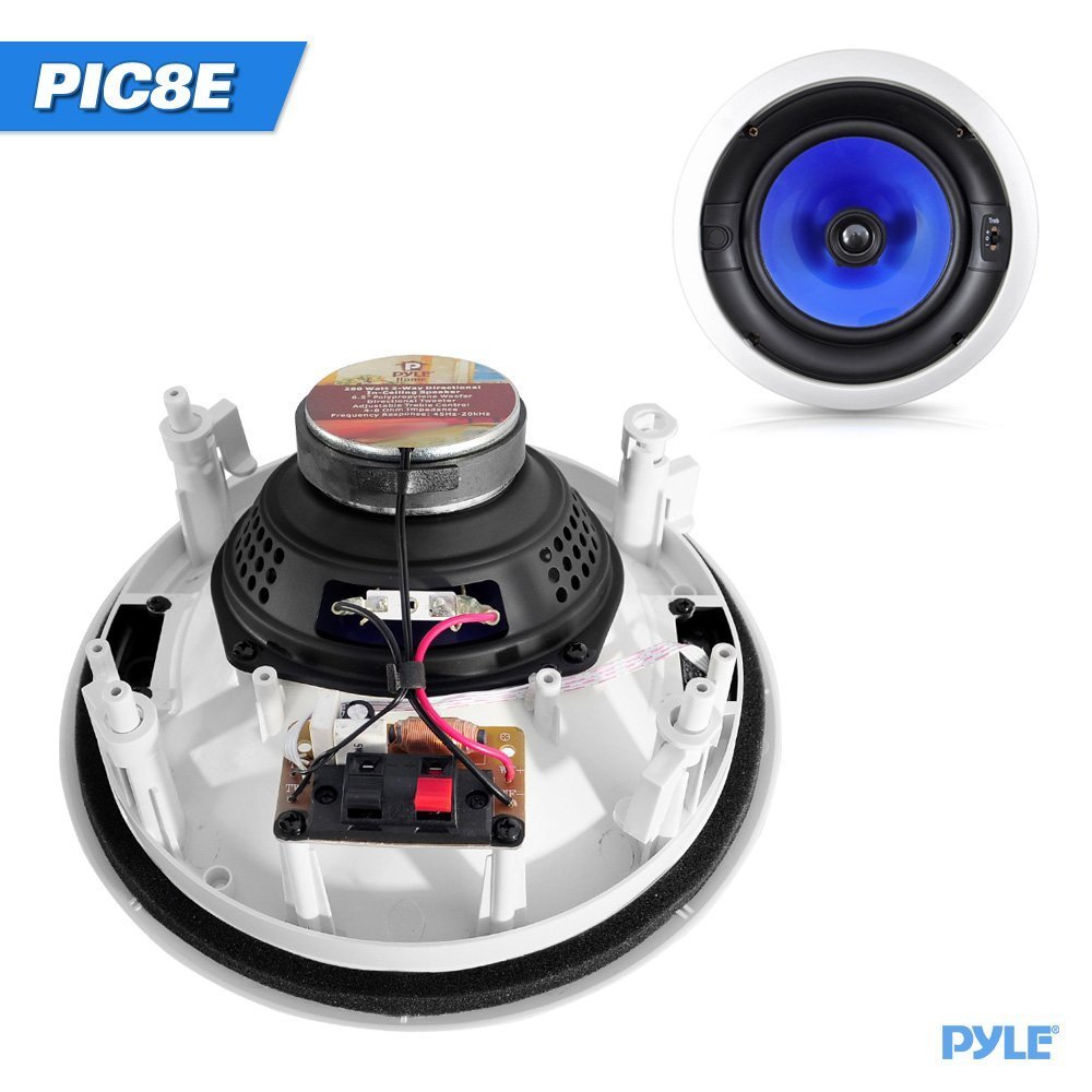 Pyle Home PIC6E 250 Watt 6.5-Inch Two-Way In-Ceiling Speaker